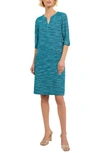 Misook Women's Tweed Patch Pocket Shift Dress In Frenchblue