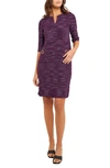 Misook Women's Tweed Patch Pocket Shift Dress In Ultraviolet