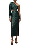 Allsaints Daisy Topaz Sequin Cut Out Maxi Dress In Sycamore Green