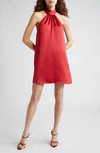 RAMY BROOK SAM HALTER A-LINE SATIN MINIDRESS