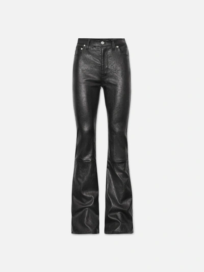 Frame The Slim Stacked Leather Pants In Black