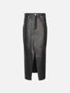 FRAME THE LEATHER MIDAXI SKIRT BLACK
