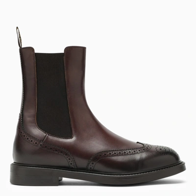 Doucal's Ebony/black Leather Boot In Brown