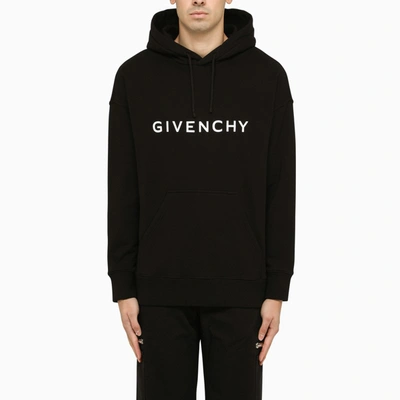 GIVENCHY GIVENCHY BLACK LOGOED HOODIE