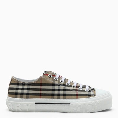 BURBERRY BURBERRY | BEIGE SNEAKERS WITH VINTAGE CHECK MOTIF