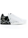 Dolce & Gabbana Patent Calfskin Portofino Sneakers In White