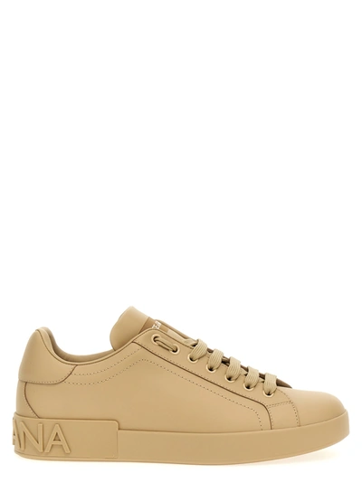 Dolce & Gabbana Beige Portofino Sneakers In 8h065 Beige