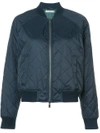 Vince Quilted Nylon Bomber Jacket In Coastal Blue