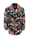 Maison Margiela Mm4 Double-breasted Over Jacket With Floral Motif In 616s