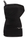 Marine Serre Hybrid Draped Top Moon Lycra In Black