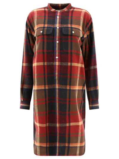 Polo Ralph Lauren Plaid Shirt Dress In Red