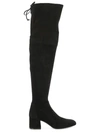 Stuart Weitzman Suede Midland Over-the-knee Boots In Black