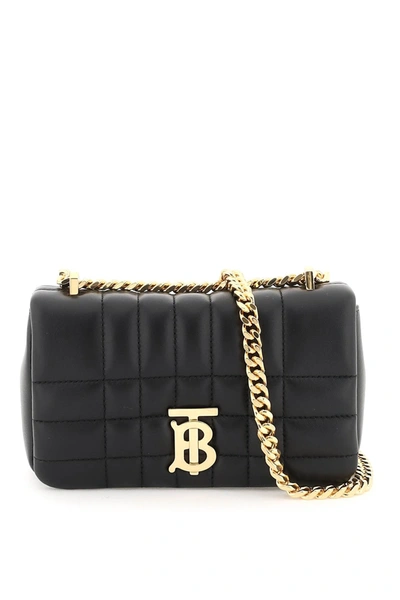 Burberry Lola Mini Quilted Shoulder Bag In Black