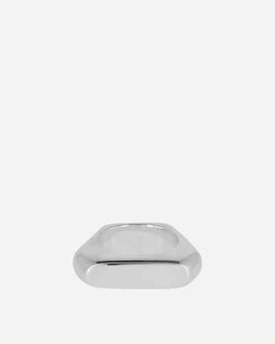 Octi Silver Thin Ergo Ring In Grey