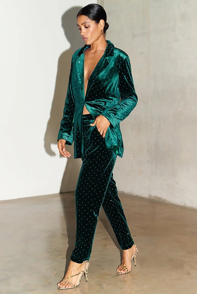 Never Fully Dressed Emerald Velvet Quinn Blazer