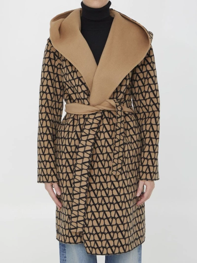 Valentino Double Coat Toile Iconographe In Beige