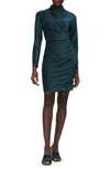 DIANE VON FURSTENBERG YUKI METALLIC LONG SLEEVE COCKTAIL DRESS