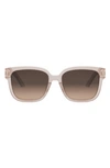 Dior Signature S7f Square Sunglasses, 58mm In Pink/brown Gradient