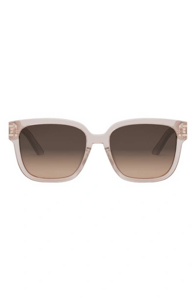 Dior Signature S7f Square Sunglasses, 58mm In Pink/brown Gradient