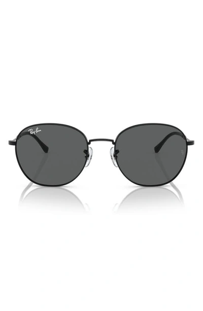 Ray Ban Ray-ban Round Sunglasses, 55mm In Black/gray Solid