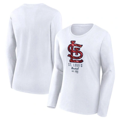 Fanatics Branded  White St. Louis Cardinals Lightweight Fitted Long Sleeve T-shirt