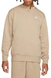 Nike Men's  Sportswear Club Fleece Crew In Khaki,white