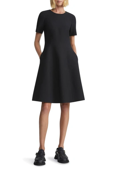 LAFAYETTE 148 LAFAYETTE 148 NEW YORK SHORT SLEEVE WOOL BLEND FIT & FLARE DRESS