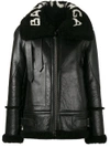 Balenciaga Le Bombardier Oversized Shearling Jacket In Black