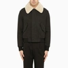 Ami Alexandre Mattiussi Shearling-collar Wool Bomber Jacket In Grey