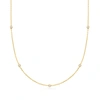 Ross-simons Lab-grown Diamond Station Necklace In 18kt Gold Over Sterling In Multi