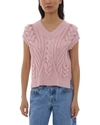 Helmut Lang Beverly Cable-knit Vest In Pink