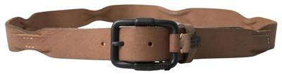 Ermanno Scervino Elegant Brown Leather Waist Belt With Black Metal Buckle