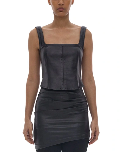 Helmut Lang Leather Tank In Black