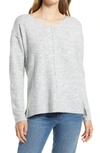 Caslon High/low V-neck Sweater In Grey Heather