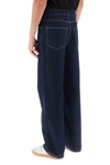 Maison Kitsuné Wide Leg Jeans In Blue