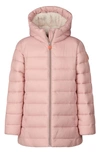 Save The Duck Kids Pink Wintermantel For Girls In Blush Pink