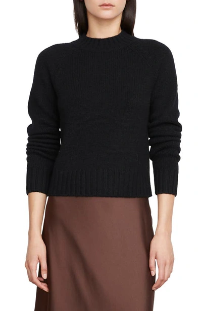 Vince Funnelneck Cashmere Sweater In Black