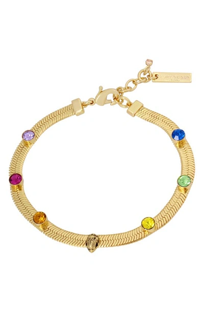 Kurt Geiger Rainbow Crystal Snake Chain Bracelet In Multi