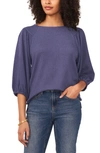 VINCE CAMUTO CRINKLED PUFF THREE-QUARTER SLEEVE TOP