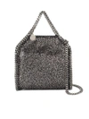 Stella Mccartney Falabella Tiny Baby Bella Shimmer Faux-suede Tote In Ruthenium