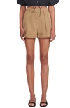 Staud Luisa Pleated Shorts In Rosemary