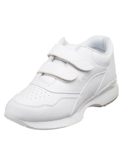 Propét Tour Walker Strap Womens Leather Trainers Walking Shoes In White