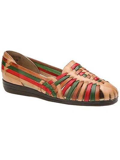 Softspots Trinidad Womens Leather Slip On Huarache Sandals In Multi