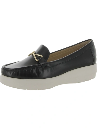 Naturalizer Luanna-orn Womens Leather Slip On Loafers In Black