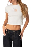 Edikted My Dear Graphic Baby Tee In White