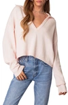 Shop Edikted Marcie Oversize Crop Sweater In Light-pink