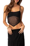 Edikted Cressida Sheer Crop Camisole In Black