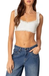 Edikted Fairytale Lace Crop Top In White