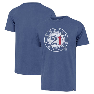 47 ' Joel Embiid Royal Philadelphia 76ers Player Logo Vintage T-shirt