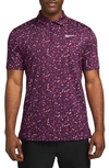 Nike Dri-fit Tour Floral Performance Golf Polo In Red